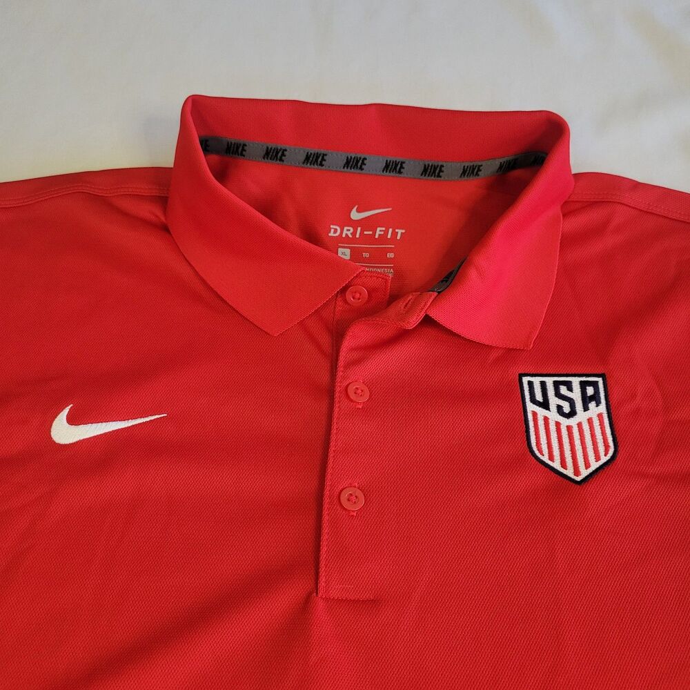 Mens XL Nike Dri-Fit Olympics Team USA Red Varsity Polo Shirt Basketball Soccer - Picture 3 of 16